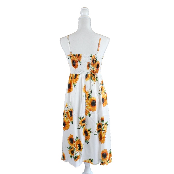 Button Detail Sunflower Cami Midi Dress - Picture 7 of 8